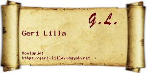 Geri Lilla névjegykártya